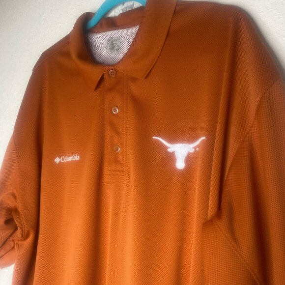 Columbia Texas Longhorns Polo Shirt Orange Mens 2XL‎ PFG Performance Fish Gear - Picture 5 of 12